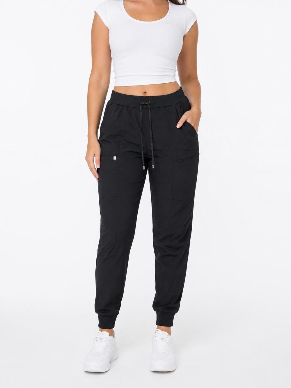 Fabletics Women’s XL Short Black Cargo Utility Jogger Pants Drawstring